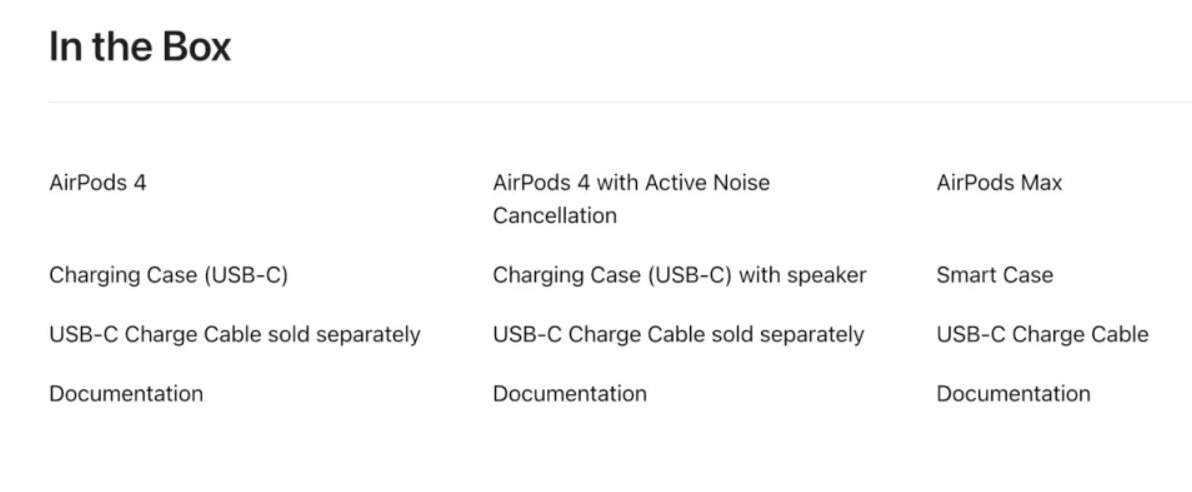 Kabel charger USB-C hanya tersedia untuk AirPods Max. (Foto: Apple)