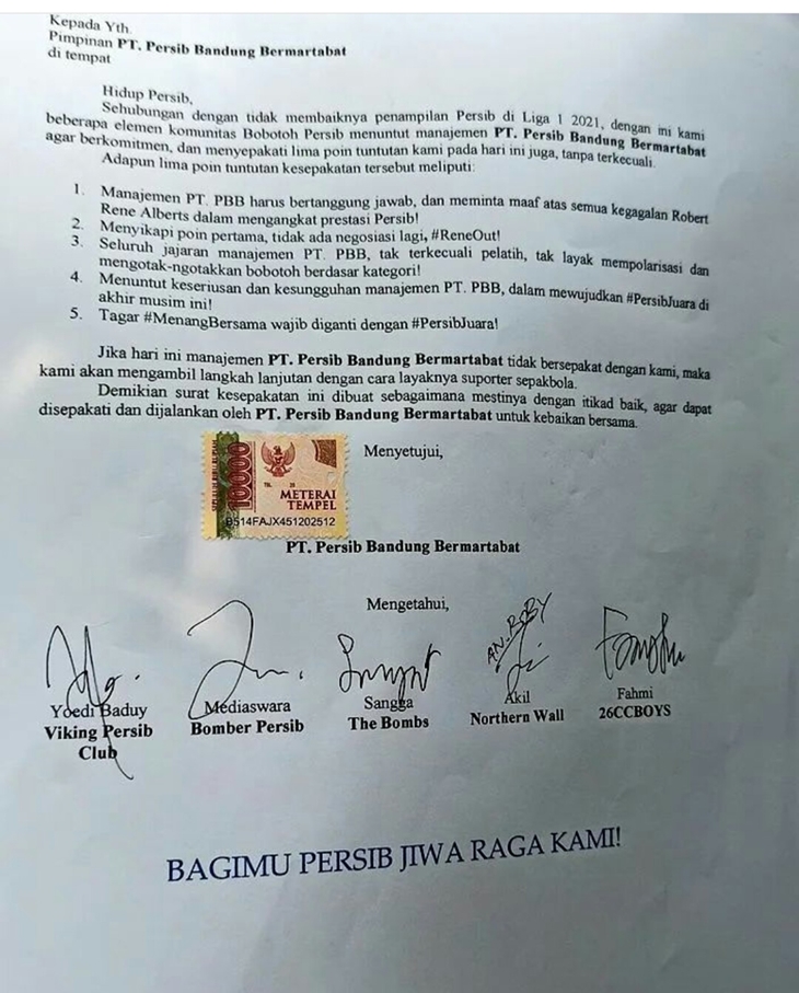 Tangkapan layar petisi Bobotoh. (Foto: MP/Instagram)