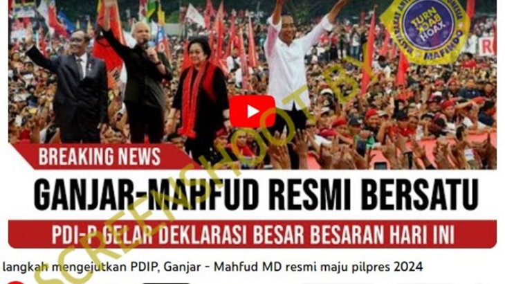 [HOAKS atau FAKTA]: Ganjar-Mahfud Resmi Bersatu, PDIP Gelar Deklarasi Besar-besaran