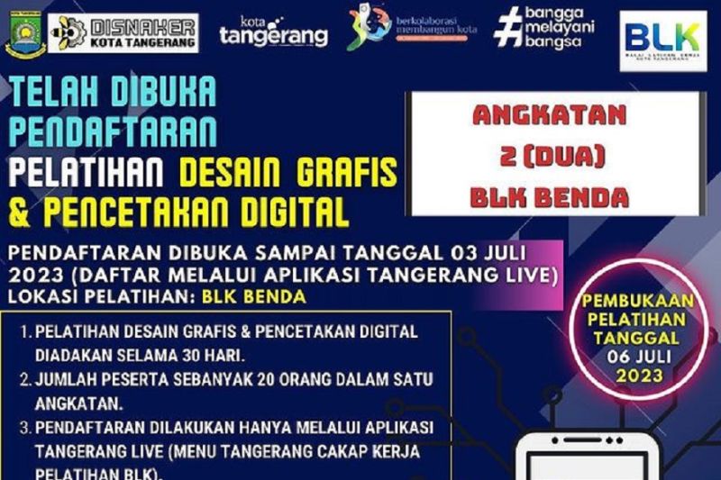 BLK Kota Tangerang Buka Kelas Desain Grafis dan Percetakan Digital