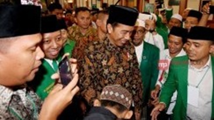 Presiden Jokowi saat munas alim ulama PPP