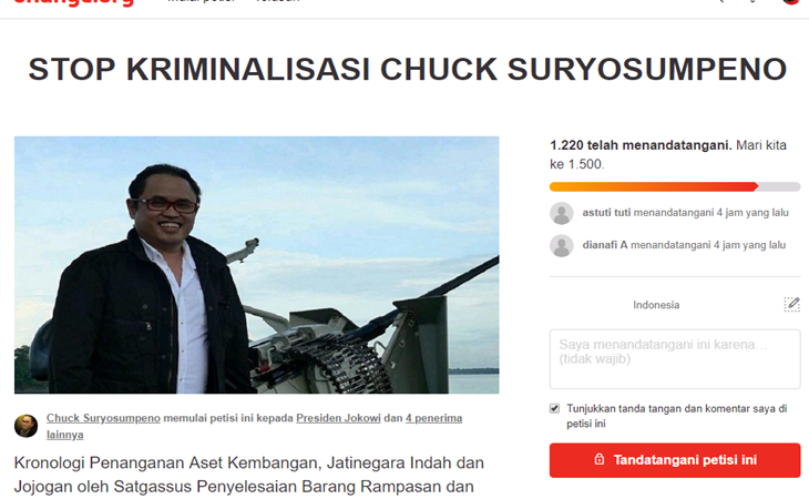 Ribuan Warganet Galang Petisi Stop Kriminalisasi Jaksa Chuck