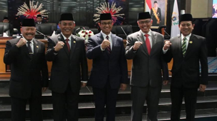 Gubernur DKI Jakarta bersama pimpinan DPRD DKI Jakarta (MP/Asropih)