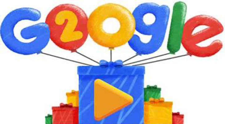 Google Doodle Rayakan Hari Jadi Ke-20 Google