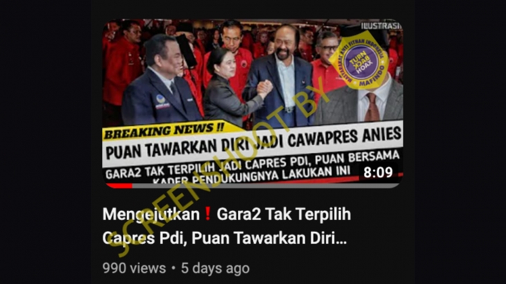 [HOAKS atau FAKTA]: Puan Maharani Tawarkan Diri Jadi Cawapres Anies Baswedan