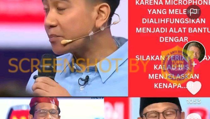 [HOAKS atau FAKTA]: Hanya Gibran yang Memegang Microphone saat Debat Cawapres