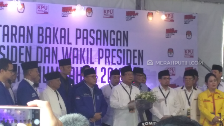 Prabowo dan Sandiaga bersama partai pengusung