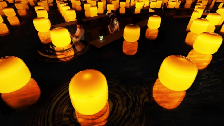 Keren, Instalasi Seni Lampu Mengapung dari teamLab
