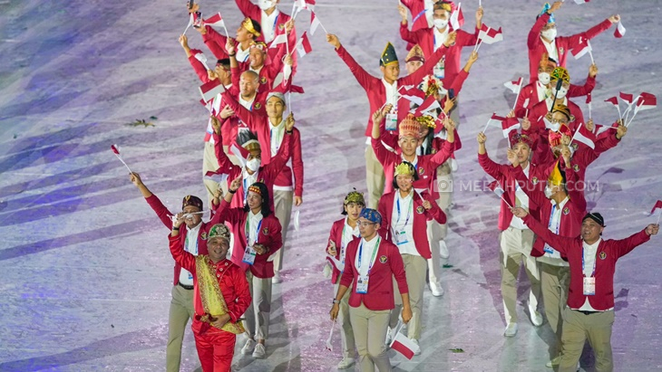 Kontingen Indonesia Tampilkan Unsur Kebudayaan di Pembukaan SEA Games 2021
