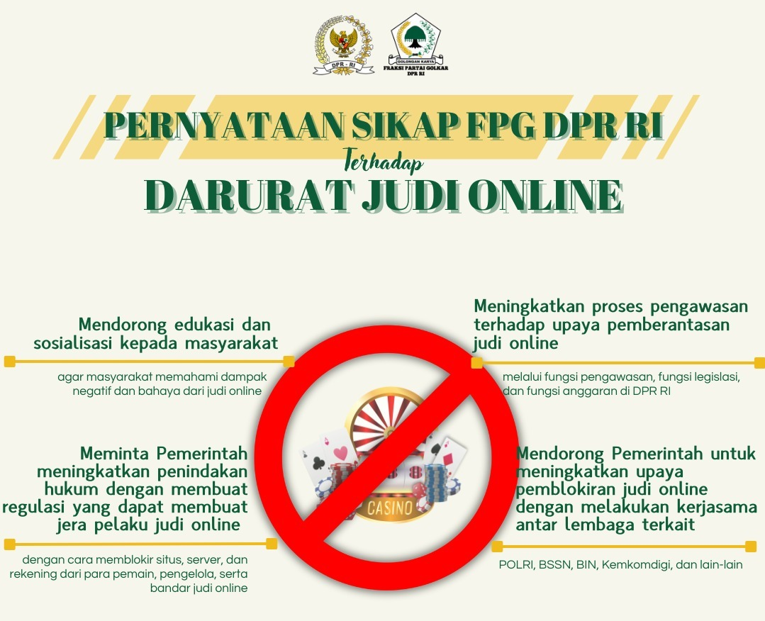 Fraksi Partai Golkar Dorong Masyarakat Pahami Dampak Negatif Judi Online