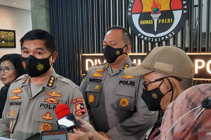 Kepala Bagian Penerangan Umum (Kabagpenum) Kombes Pol Ahmad Ramadhan, Rabu (14/4/2021) (ANTARA/Laily Rahmawaty)