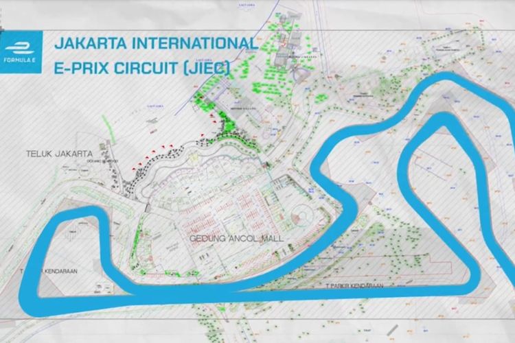 Gambaran Sirkuit Formula E Jakarta 2022 di Ancol, Jakarta Utara, Rabu (22/12). Foto: Dok PT Jakarta Propertindo