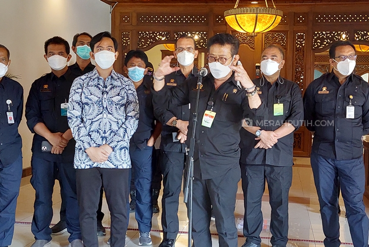 Menteri Pertanian (Mentan) Syahrul Yasin Limpo melakukan kunjungan kerja di Solo, Jawa Tengah, Jumat (30/7). (MP/Ismail)