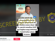 [HOAKS atau FAKTA]: Prabowo Bagi-Bagi Uang Rp 5 Juta ke Orang yang Puasa 