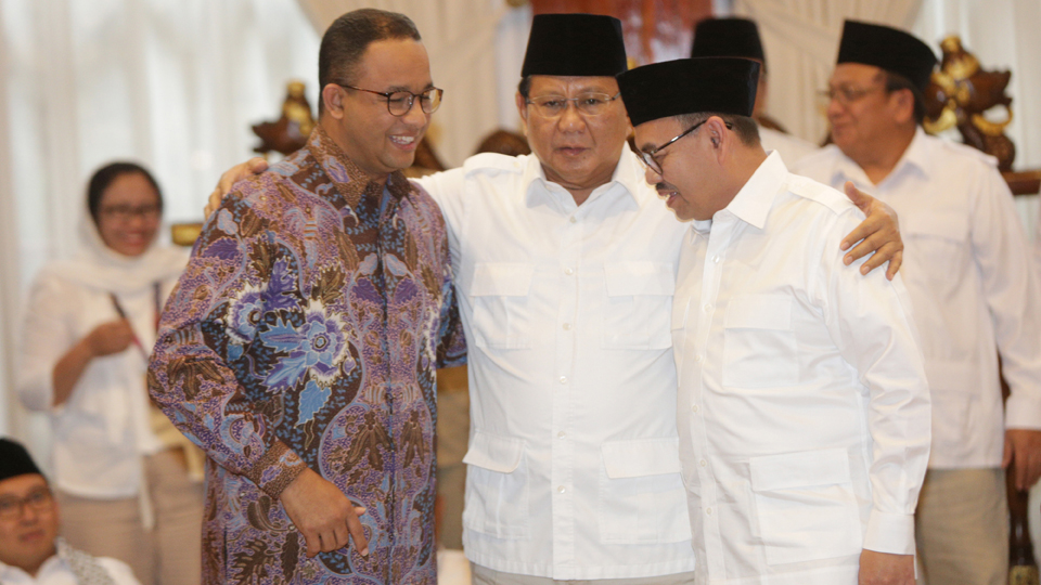 Anies Baswedan bersama Prabowo Subianto