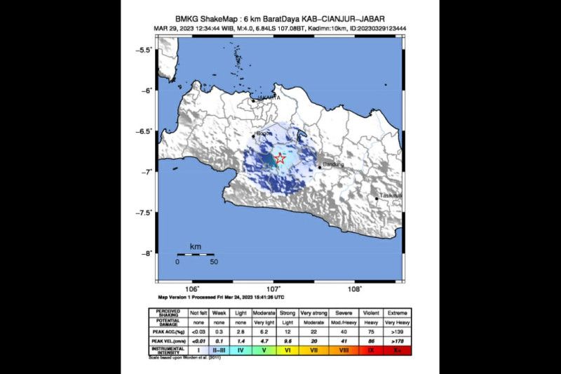 Gempa M 4,0 di Cianjur Dipicu Aktivitas Sesar Cugenang