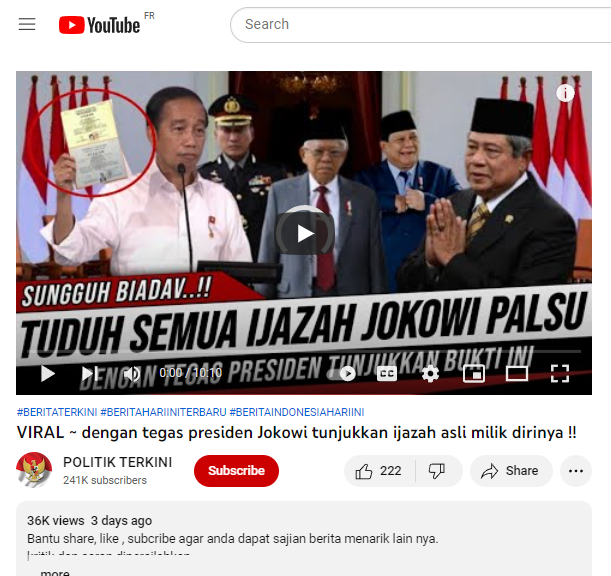 [HOAKS atau FAKTA]: Jokowi Tunjukkan Ijazah Asli
