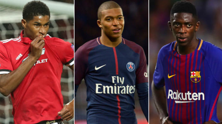 Mbappe, Dembele, dan Rashford Masuk Nominasi Pemain Muda Terbaik 2017