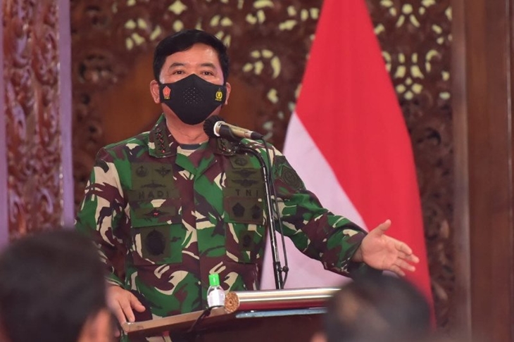 Panglima TNI Marsekal TNI Hadi Tjahjanto di Lamongan, Kamis (10-6-2021). ANTARA/HO-Pemkab Lamongan