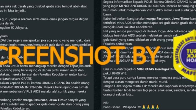 Tangkapan layar hoaks.