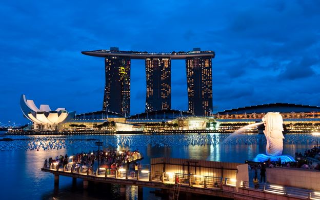 pemandangan malam singapura