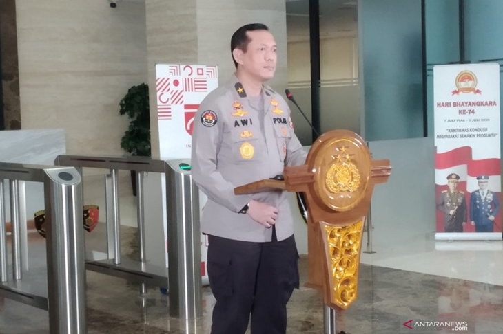 Kepala Biro Penerangan Masyarakat Divhumas Polri Brigjen Pol Awi Setiyono. (ANTARA/ Anita Permata Dewi)