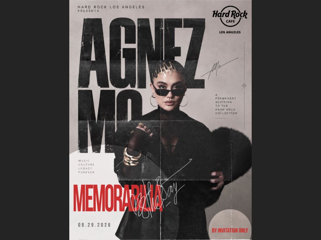 Memorabilia Agnez Mo kini Dipajang Permanen di Hard Rock Hollywood