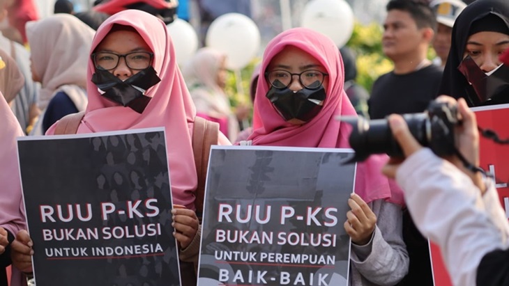 Menurut peserta aksi, RUU PKS merusak moral dan bertentangan dengan Pancasila (MP/Kanu)