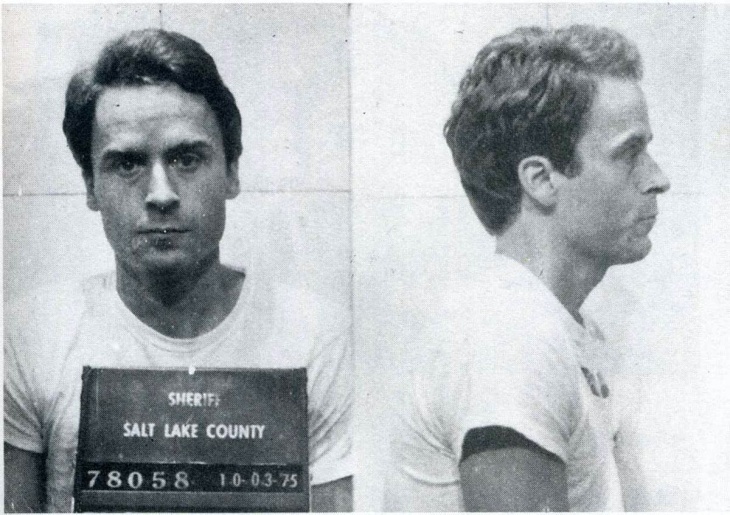Mugshot Ted Bundy, pembunuh berantai psikopat. (Foto: NY Daily News) 