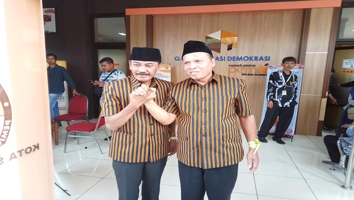 Pasangan perseorangan di Pilwakot Solo Bagyo Wahyono (kiri) dan F.X. Supardjo (kanan). (MP/Ismail)