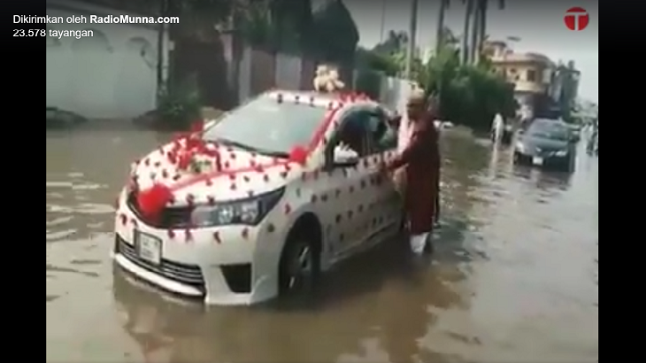 Niatnya Mau Nikah, Mobil Malah Mogok Kebanjiran