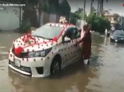 Niatnya Mau Nikah, Mobil Malah Mogok Kebanjiran