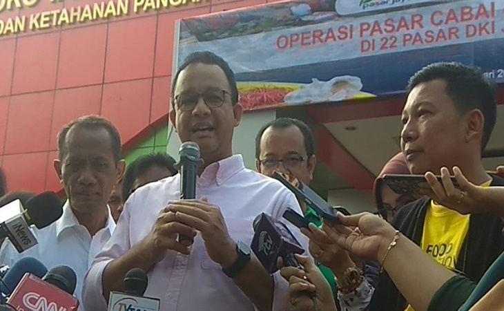 Anies mengatakan harga bahan pokok di Jakarta relatif stabil
