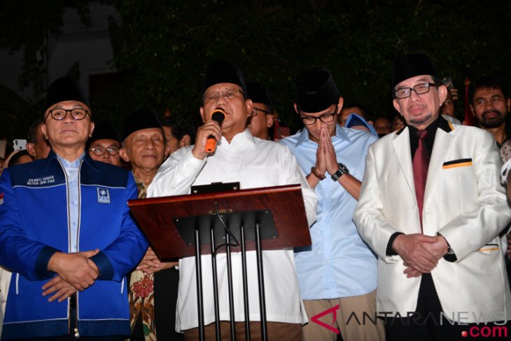 Prabowo Subianto bersama ketum partai koalisi 