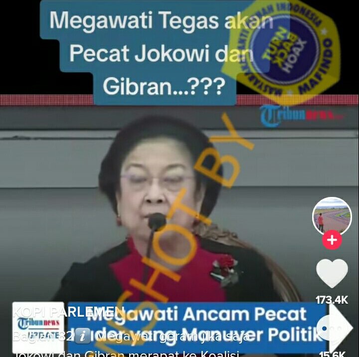 [HOAKS atau FAKTA]: Megawati Usir Jokowi dan Gibran dari PDIP