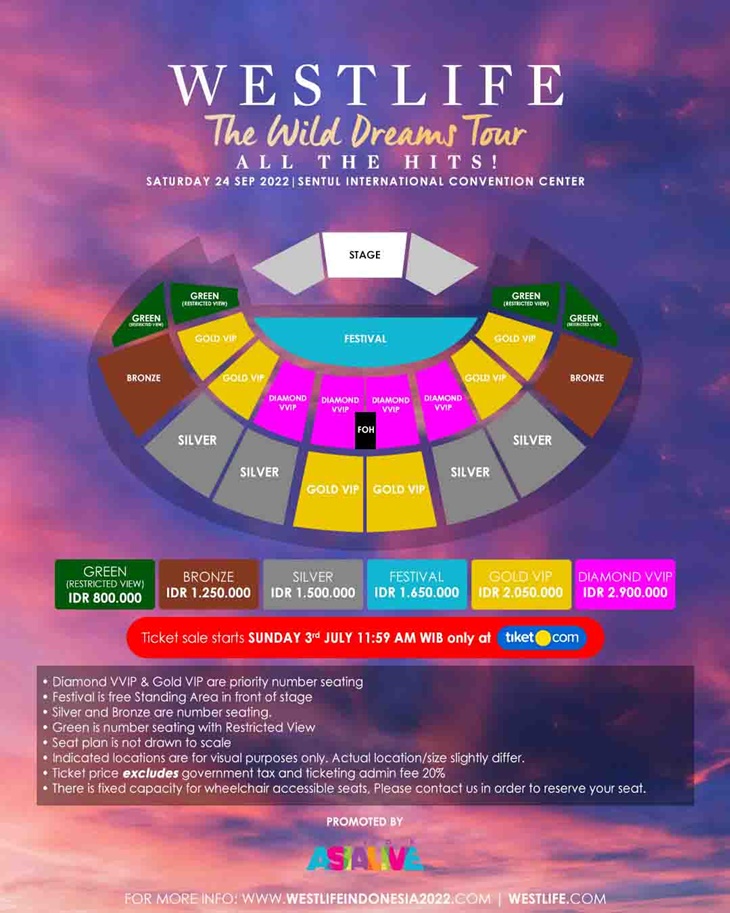 Tiket Konser Westlife Resmi Dijual, Cek Harganya