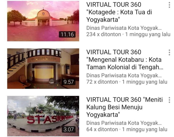 Virtual tour 360 Kota Yogyakarta. (Foto: Screenshoot Youtube)