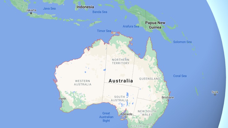 Peta Australia. (Foto: MP/Google Maps)