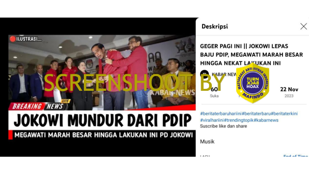 [HOAKS atau FAKTA]: Jokowi Mundur Dari PDIP, Megawati Marah Besar