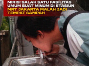 Miris! Salah Satu Fasilitas Umum buat Minum di Stasiun MRT Jakarta Malah jadi Tempat Sampah