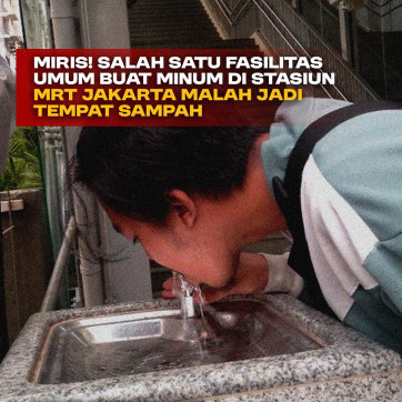 Miris! Salah Satu Fasilitas Umum buat Minum di Stasiun MRT Jakarta Malah jadi Tempat Sampah