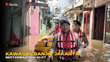 Kawasan Banjir Jakarta Bertambah Jadi 60 RT