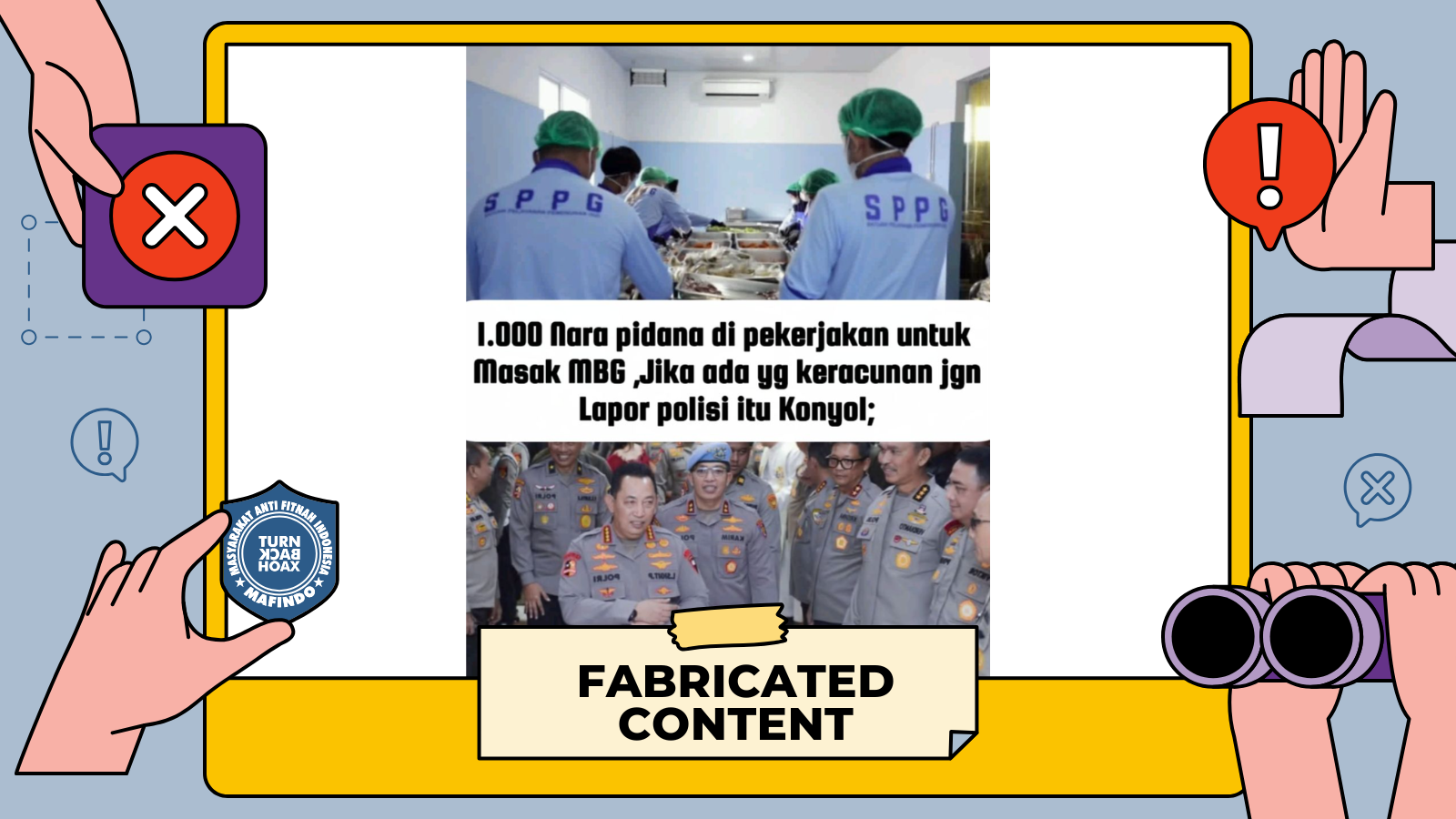 [HOAKS atau FAKTA] : Polri Pekerjakan Ribuan Narapidana untuk Masak MBG buat Siswa