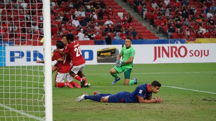 Lawan 9 Pemain, Indonesia Vs Singapura Berlanjut ke Perpanjangan Waktu