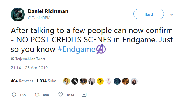 Ada spoilere beredar tentang post-credit (Sumber: Twitter)