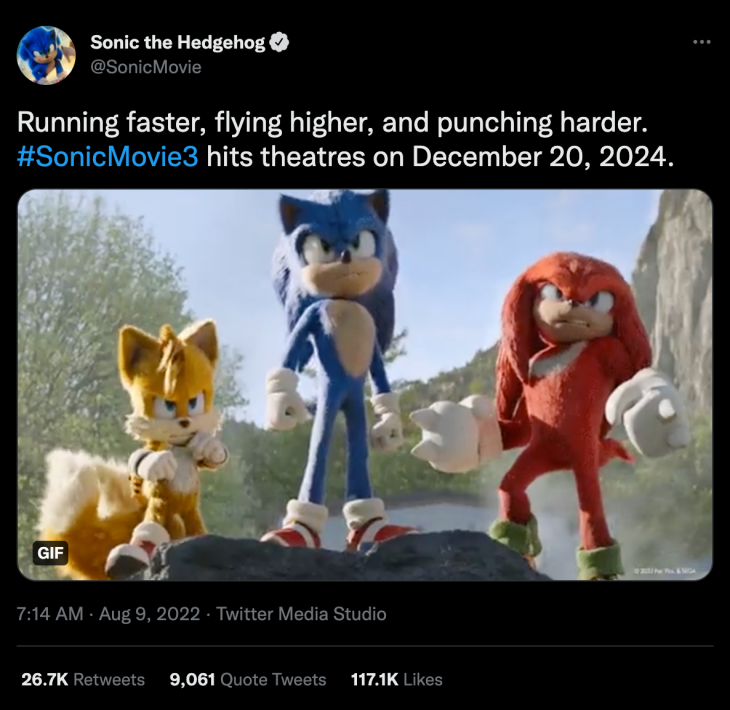 Film Ketiga 'Sonic the Hedgehog' Dijadwalkan Rilis Akhir 2024