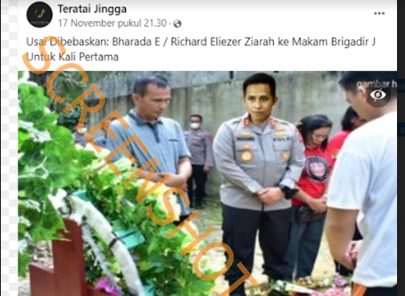 [HOAKS atau FAKTA]: Bharada Richard Eliezer Ziarah ke Makam Brigadir Yosua