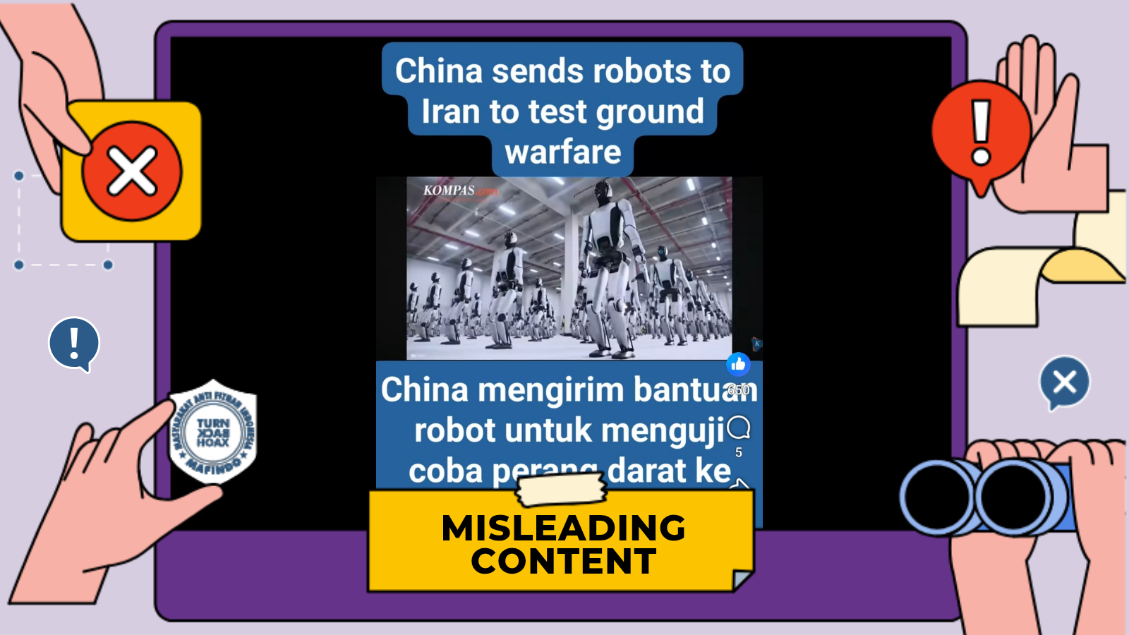 [HOAKS atau FAKTA]: China Kirimkan Robot untuk Bantu Iran Perang Darat Lawan Israel dan Amerika Serikat