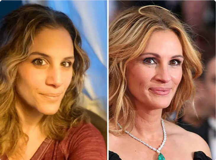 Julia Roberts dan doppelgangernya. (Foto BuzzFeed)