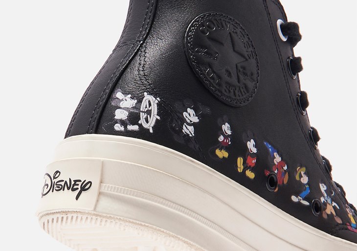 bahan kulit sneakers disney x kith x converse